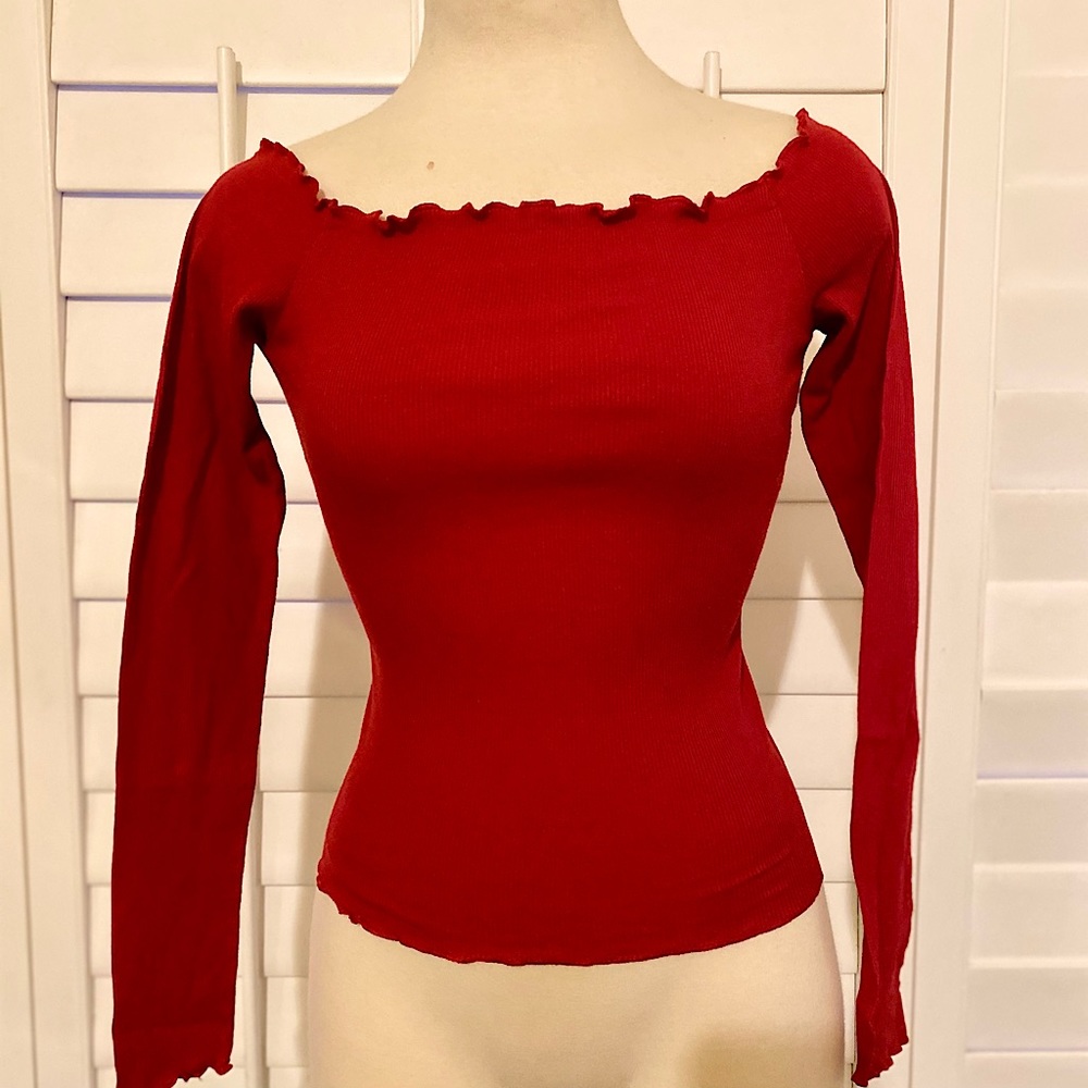 Hollister off the shoulder long sleeve top Sz M